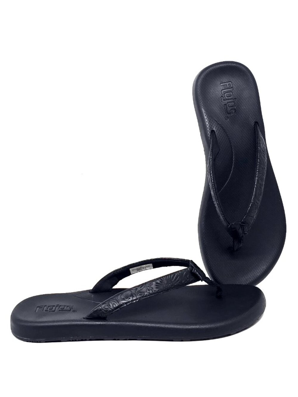 FLOJOS Artisan Black Textured Comfort Flip Flop Sandals Women's Size 9